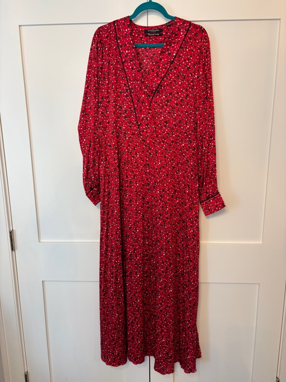Scotch & soda Red Floral Long Sleeve Dress